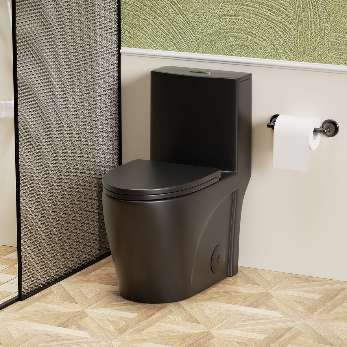 1 Piece Toilet with Tornado Flush and Dual Flush - ADA Height Chair - Gray, Pink, or Black