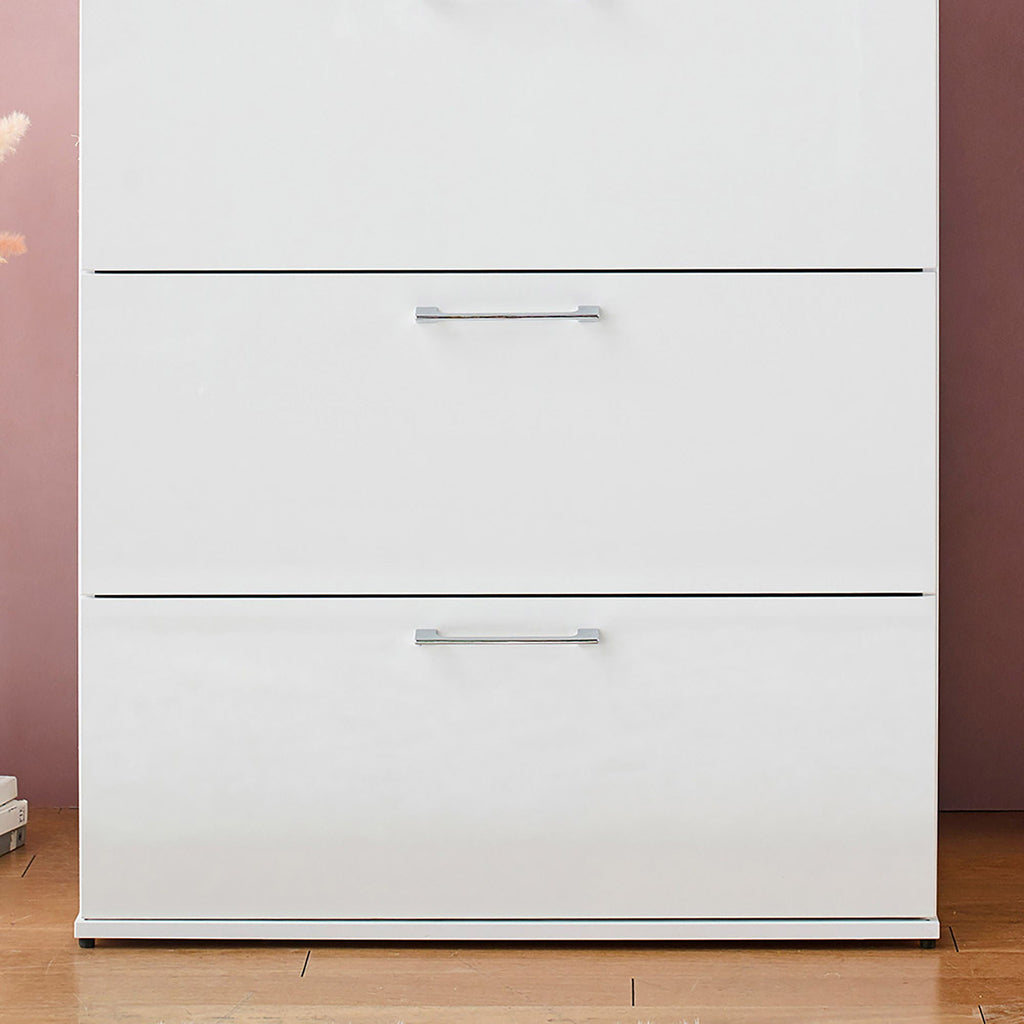 Glossy 4 Drawer Accent Chest with Deep Storage - Dark Gray or White
