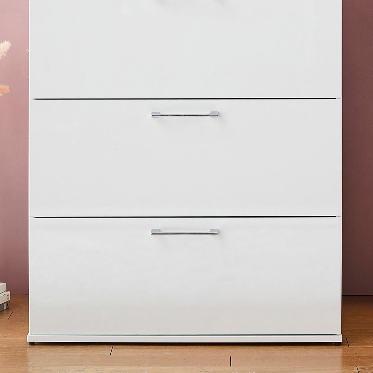 Glossy 4 Drawer Accent Chest with Deep Storage - Dark Gray or White