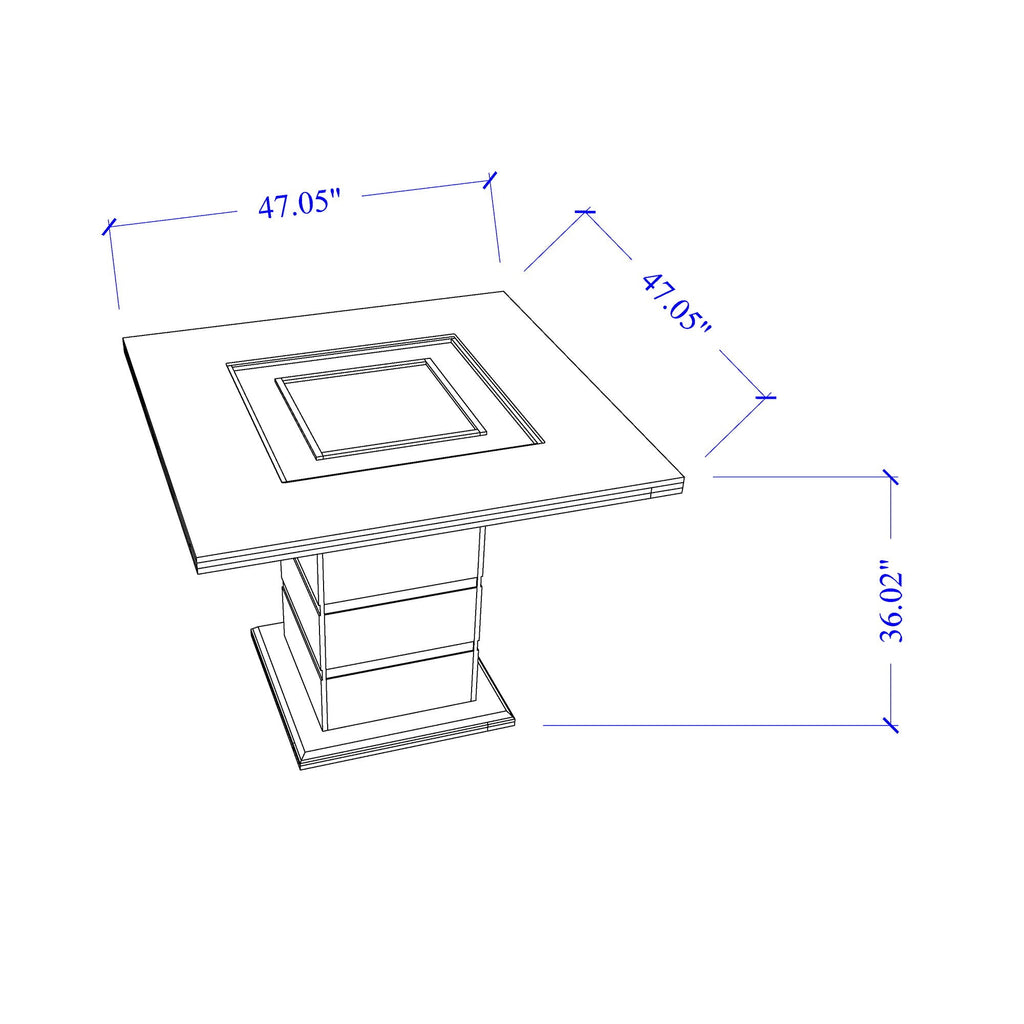 Ariya Bar Table with Glass Inlay - Dark Gray or White
