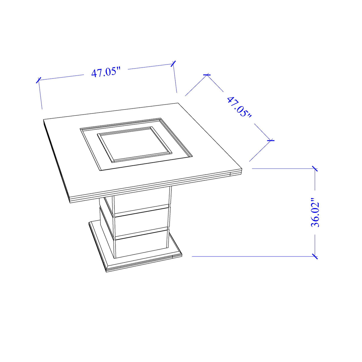 Ariya Bar Table with Glass Inlay - Dark Gray or White