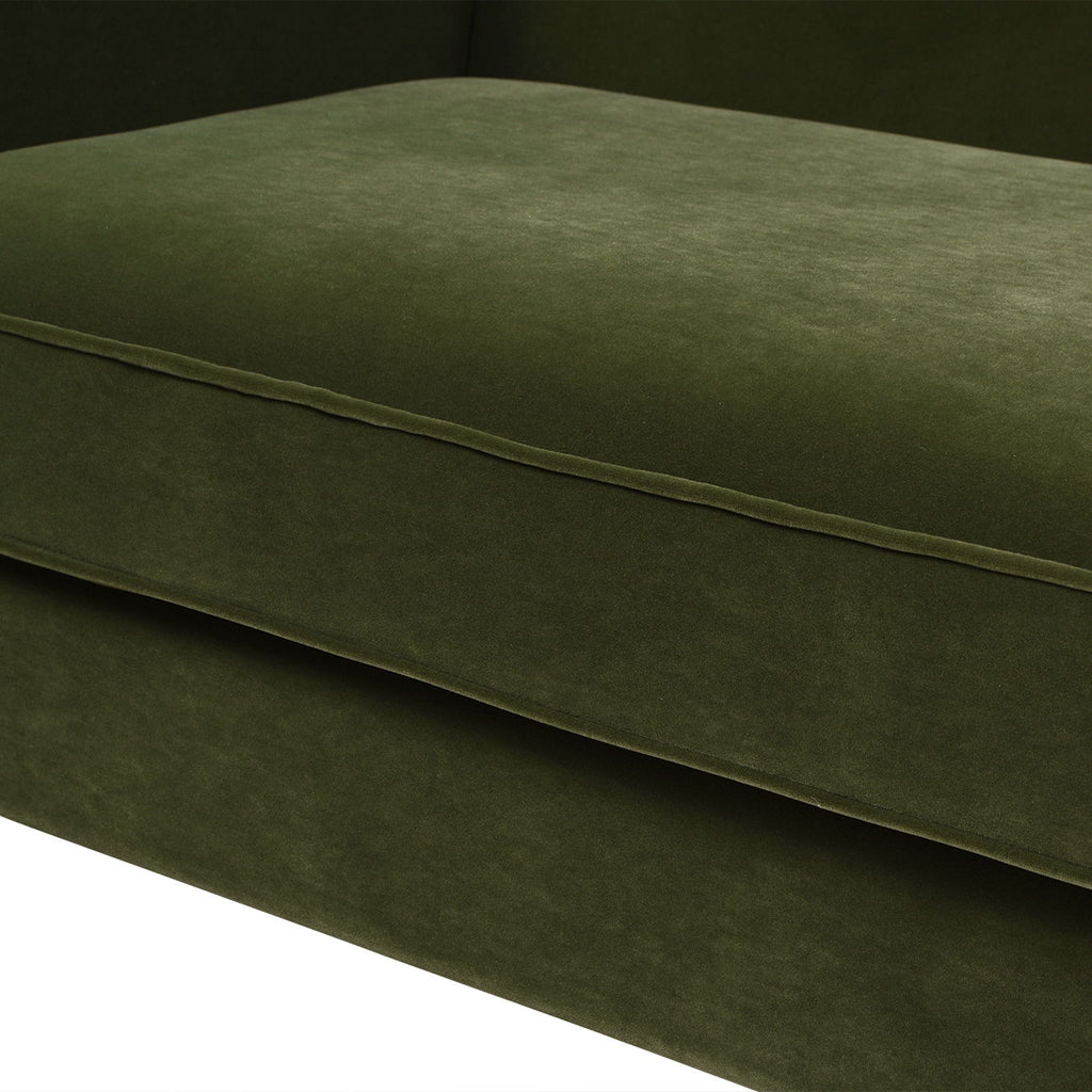 Green Camel Back Small Space Sofa with Performance Upholstery