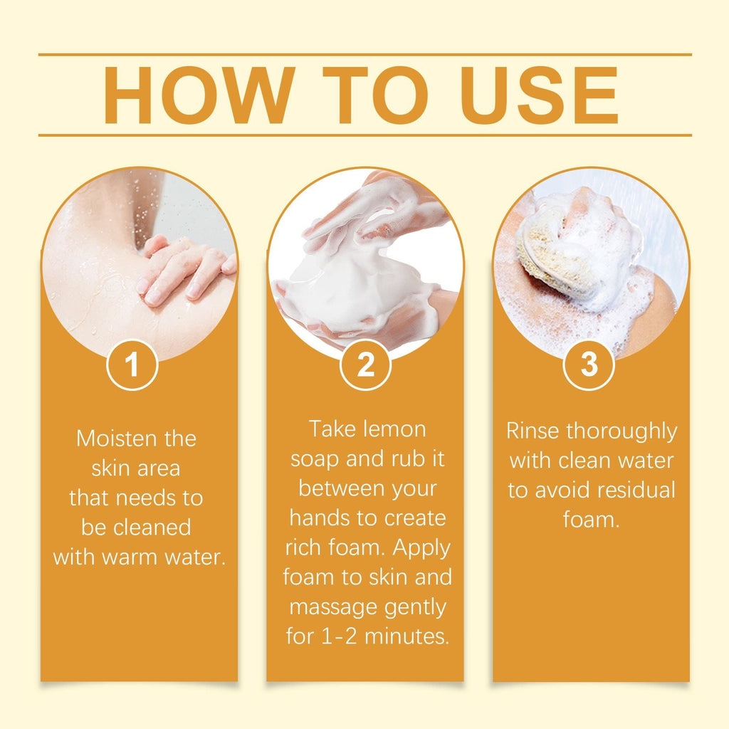 OUHOE Pure Lemon Soap Lemon Soap Vc Oil Removing Refreshing Cleansing Body Cleansing Bath Soap