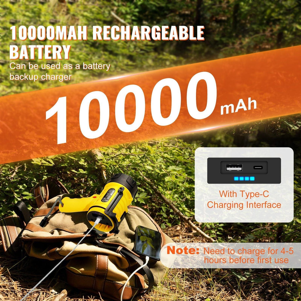 USB Super Bright Rechargeable Spotlight Flashlight 1000, 000LM Searchlight