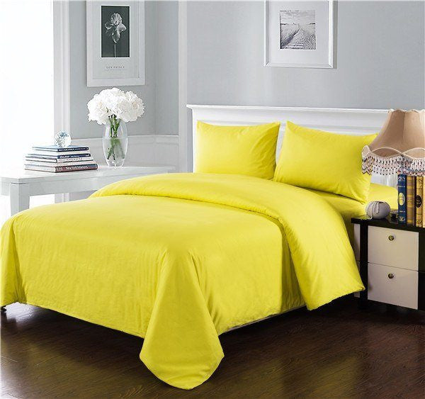 Tache 100% Cotton Neon Yellow Solid Duvet Cover Set (2-3PDUV-Yellow)