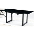 Square Extendable Dining Table with Metal Leg - Black or White