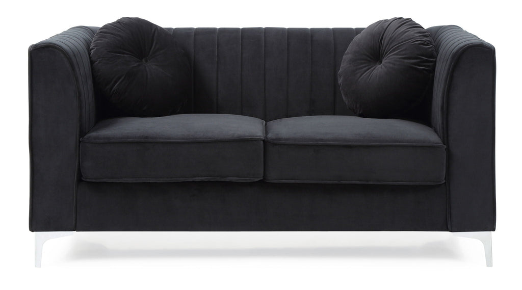 Glam Styled Micro Suede Loveseat with Channel Quilting - Multiple Colors