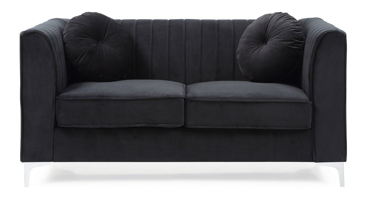 Glam Styled Micro Suede Loveseat with Channel Quilting - Multiple Colors
