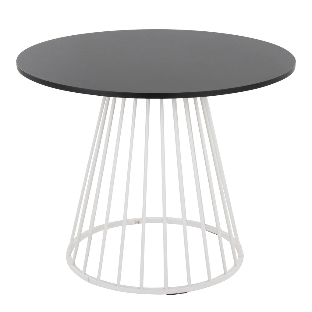 Contemporary Dining Table with Metal Base - Black, White, or Dark Brown