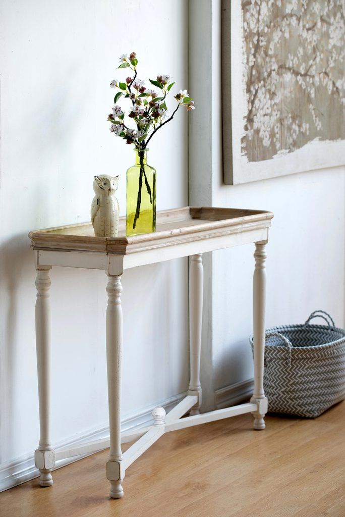 Narrow Alcott Side Table with Durable Fir Wood Construction - Light Brown