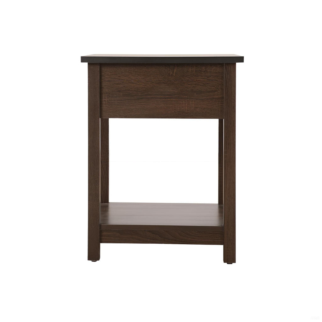 Accent Nightstand with Smooth Roller Drawer Glides - Gray, Light Brown, or Dark Brown
