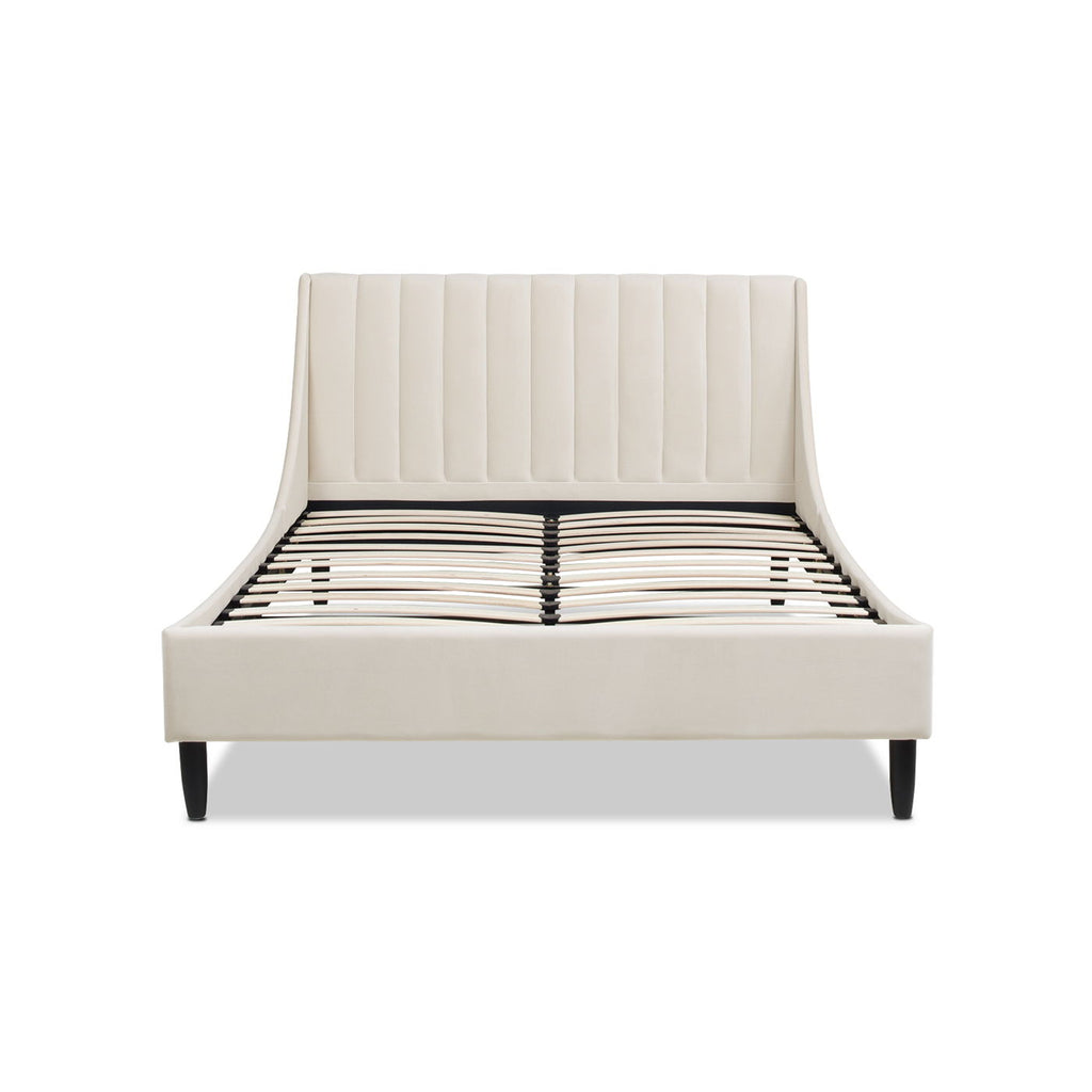 Vertical Tufted Modern Headboard Platform Bed Set with Upholstered Finish - Multiple Colors