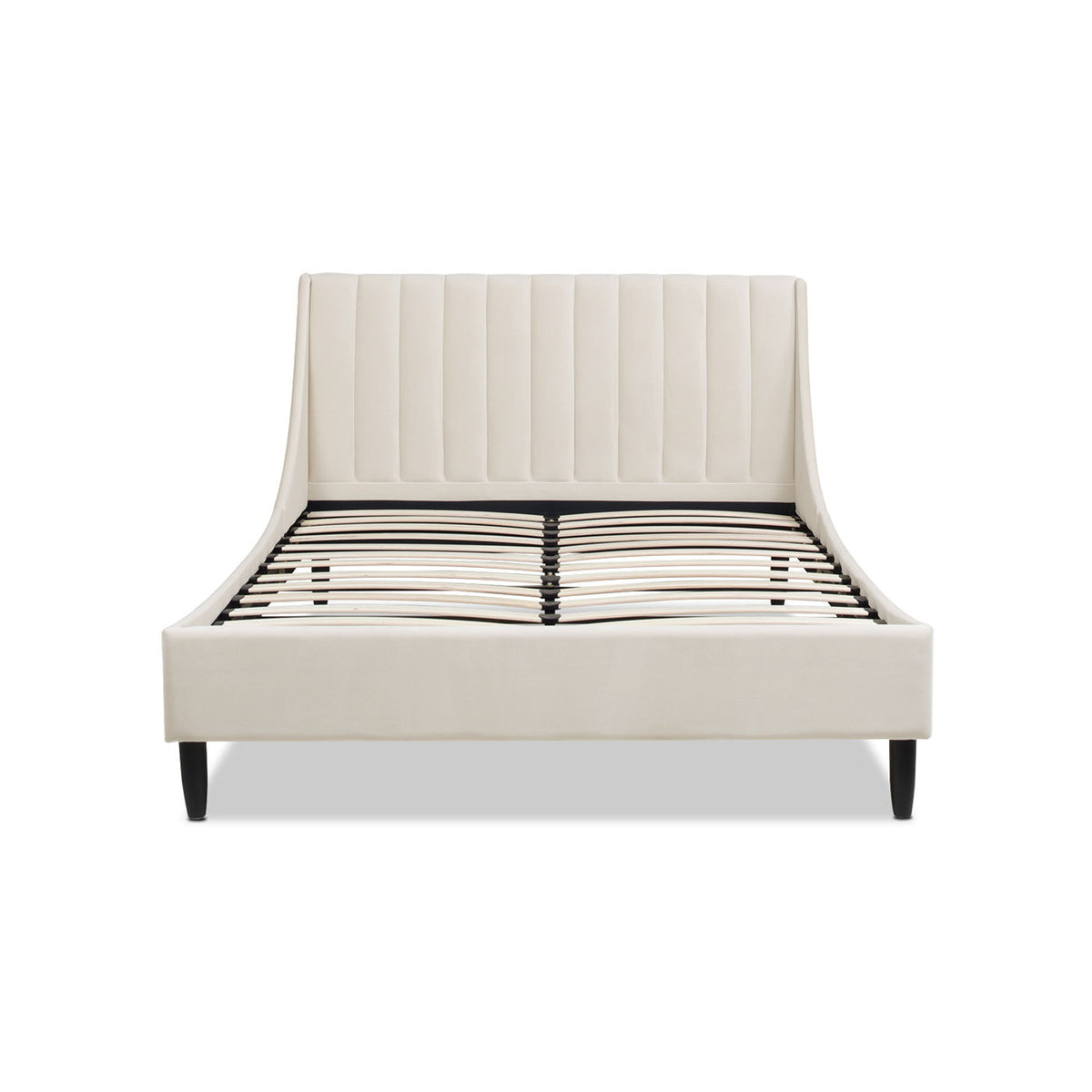 Vertical Tufted Modern Headboard Platform Bed Set with Upholstered Finish - Multiple Colors