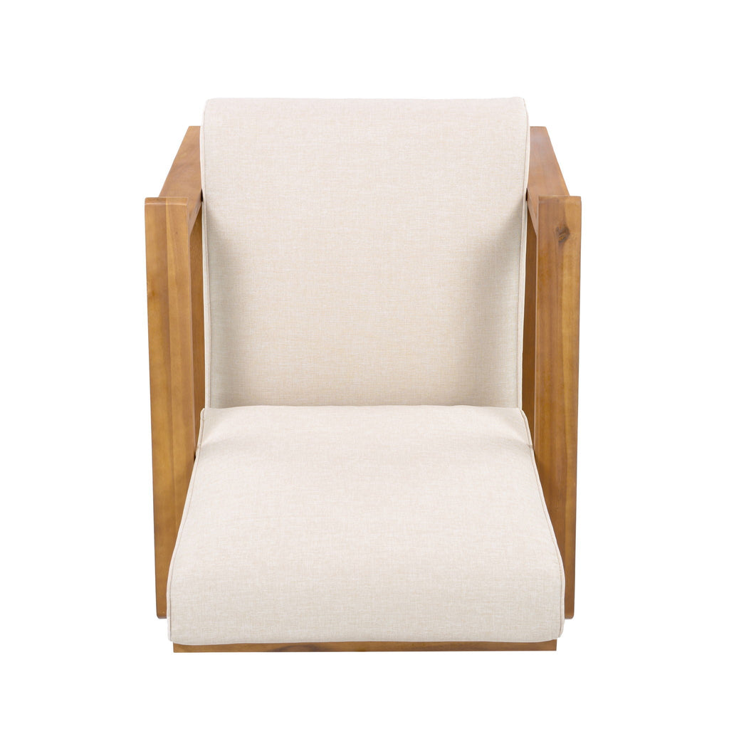 Outdoor Patio Lounge Chair Set of 2 with Cushions - White or Light Brown