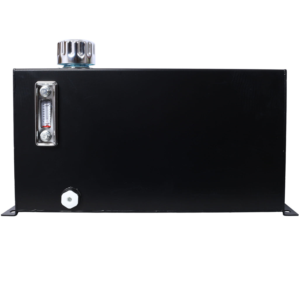 Heavy Duty Hydraulic Fluid Tank with Strainer, Gauge & Breather Cap - Black