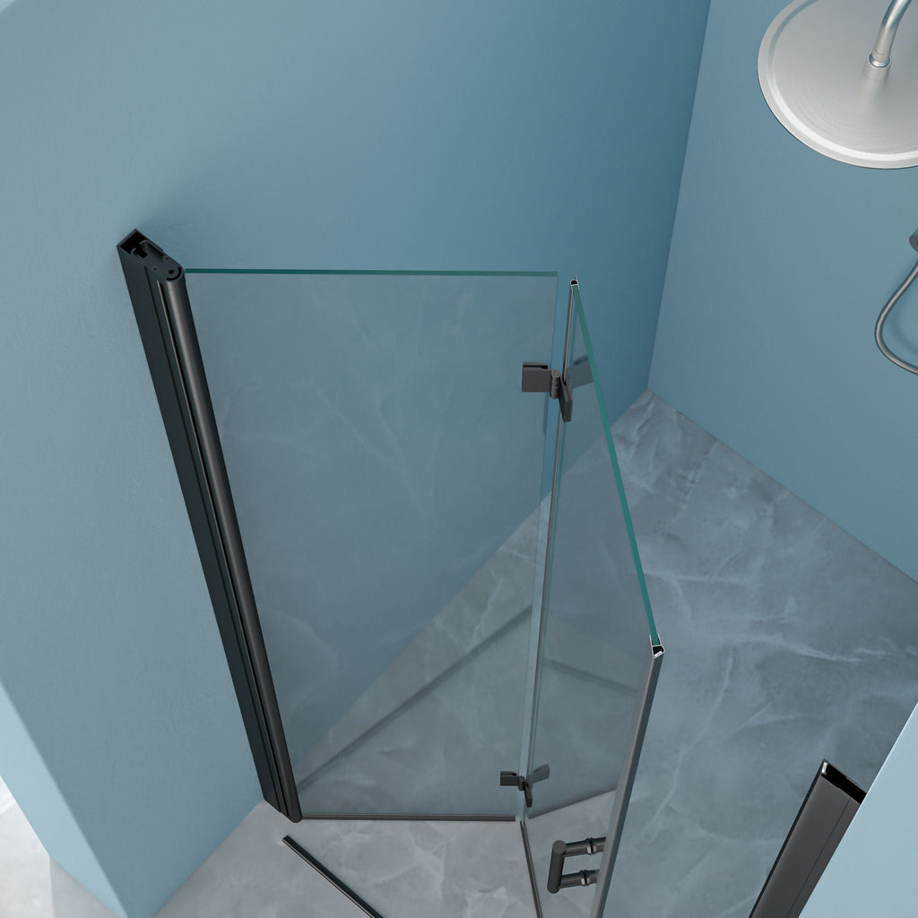 Fold Frameless Shower Door with Tempered Glass - Bi-Fold Modern Design