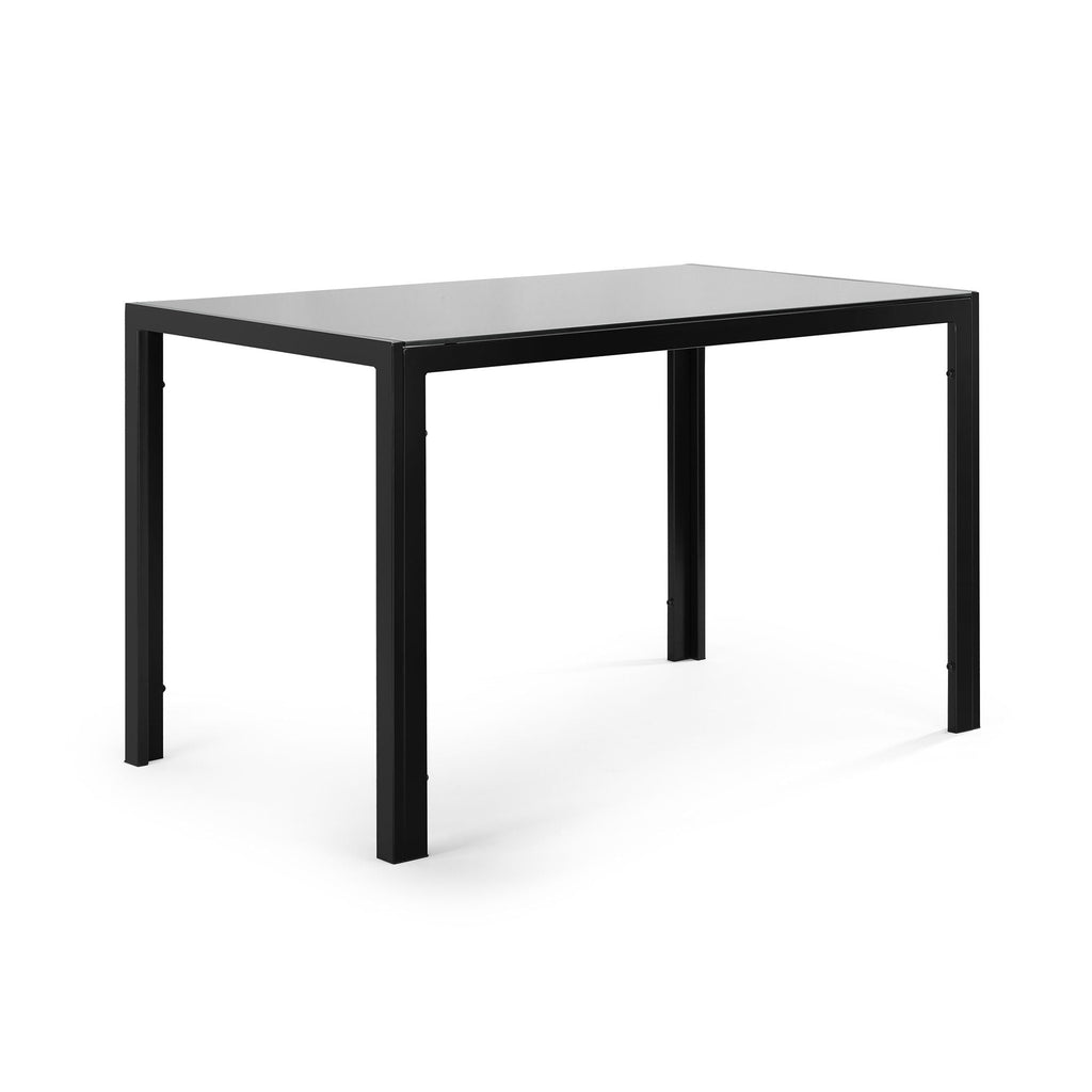 5 Piece Dining Table Set for 4 with Tempered Glass Table – Black