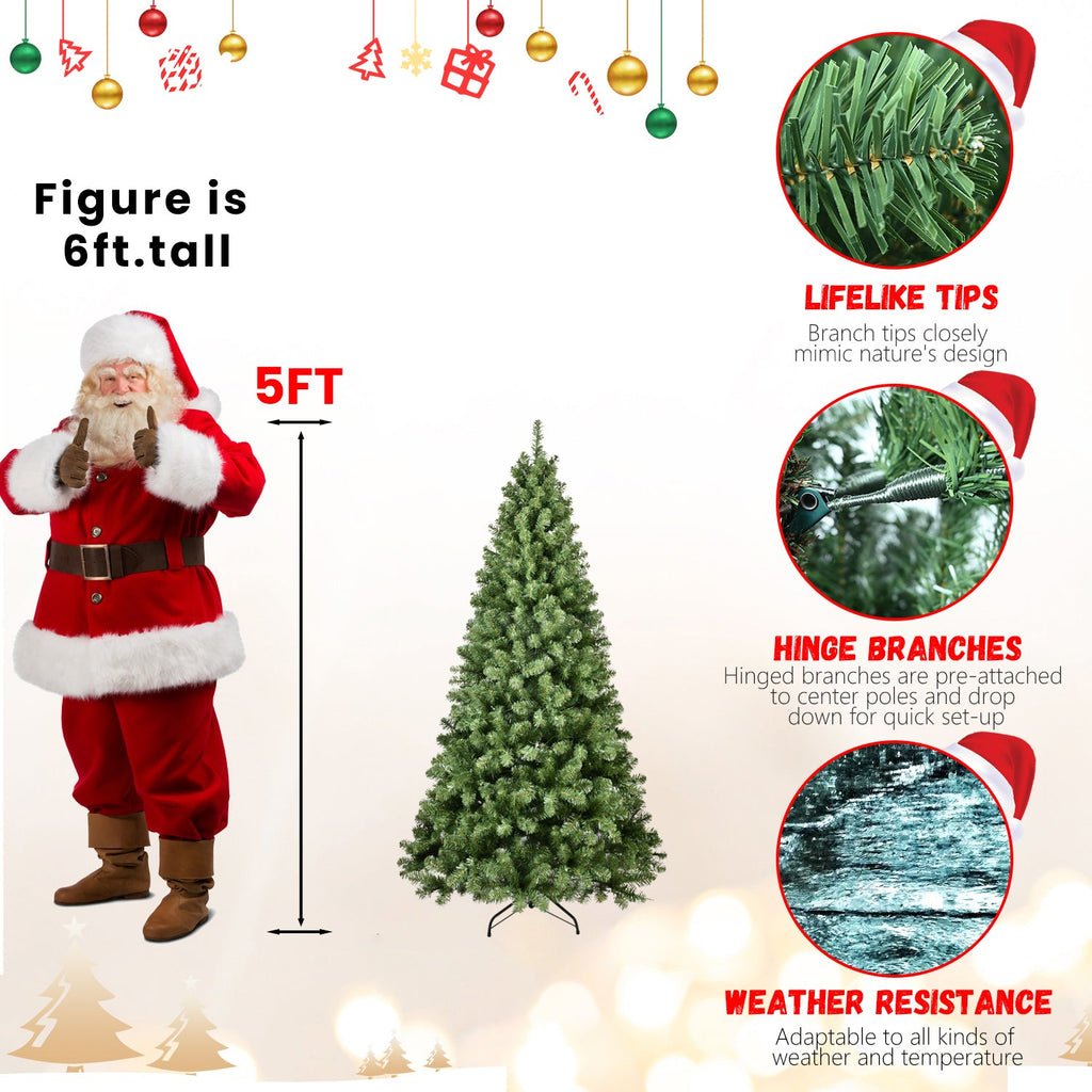 7ft Pre-Lit PVC Christmas Tree with 400 UL Lights - Green