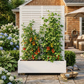 Metal Planter Box with Trellis - Galvanized Metal Garden Planter, White or Black