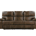 Reclining Sofa With USB Charging, Pocket Coil Seating & Hidden Storage - Brown