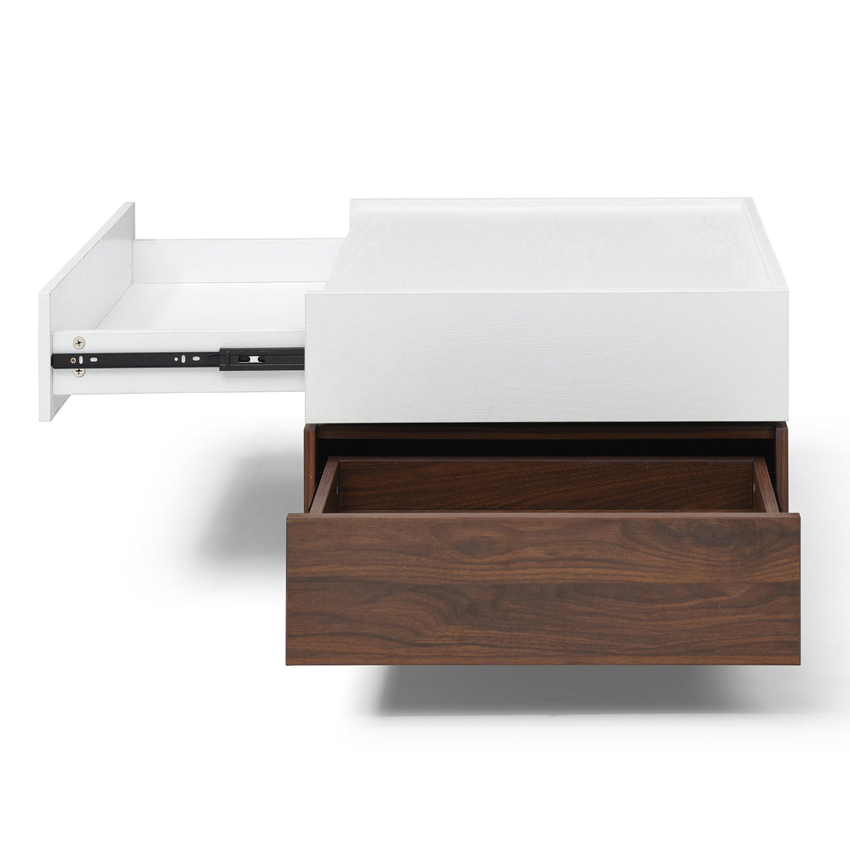 Rotating Coffee Table with 2 Drawers - Modern Storage Table