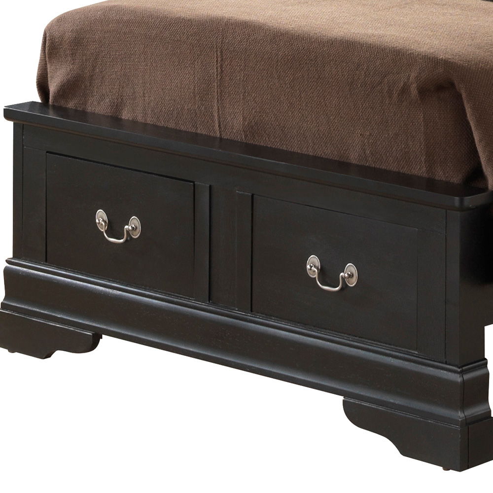 Upholstered Panel Sleigh Storage Bed with Dove Tail Drawers - Multiple Colors