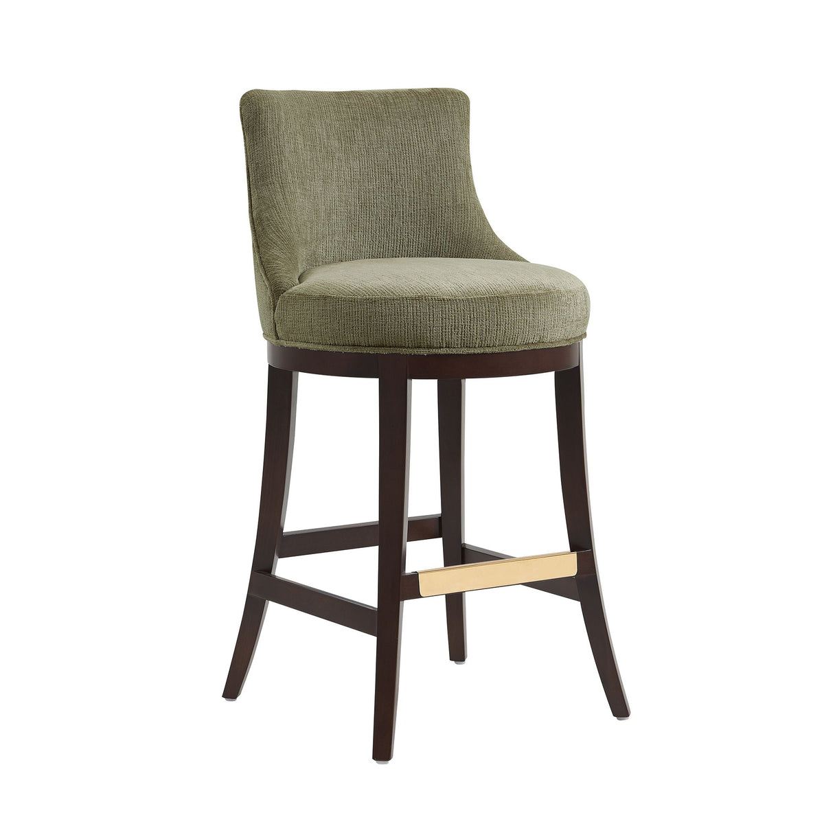 Bar Height Barstool with Backrest - Green, Light Brown, or Beige