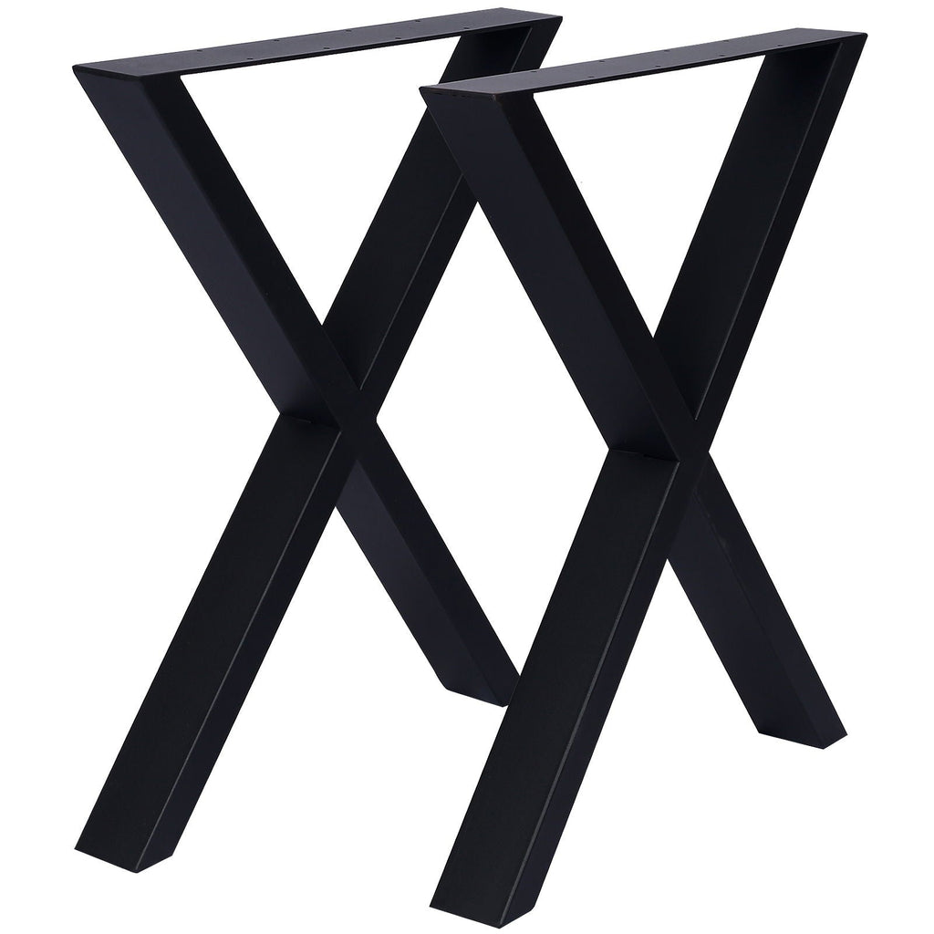 Wide Metal Table Legs with X-Frame Heavy Duty Steel - Black