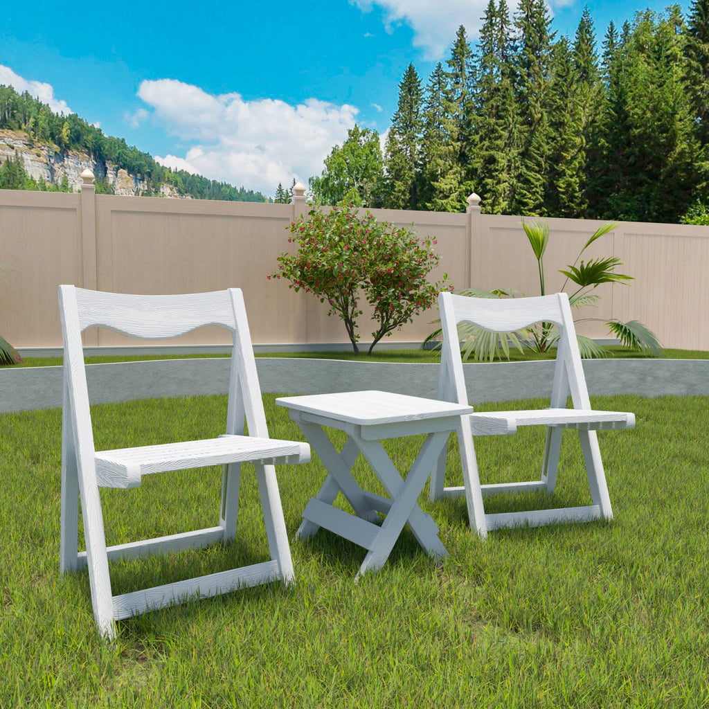HIPS Foldable Small Table and Chair Set with 2 Chairs
