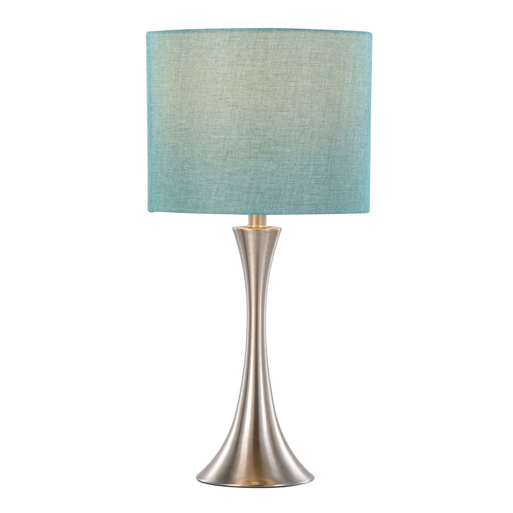 Contemporary Semi Gloss Table Lamp Set of 2 with Hourglass Design - Multiple Colors