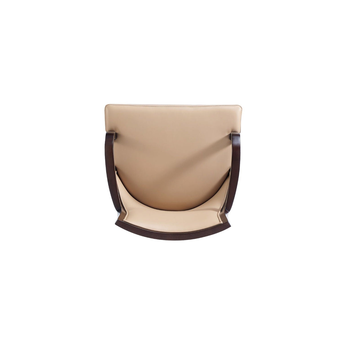 Tan Armchair with Solid Wood Frame and Plush Upholstery