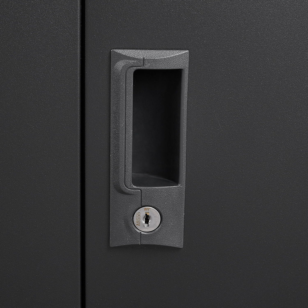 Metal Storage Cabinet With Locking Doors And Adjustable Shelf