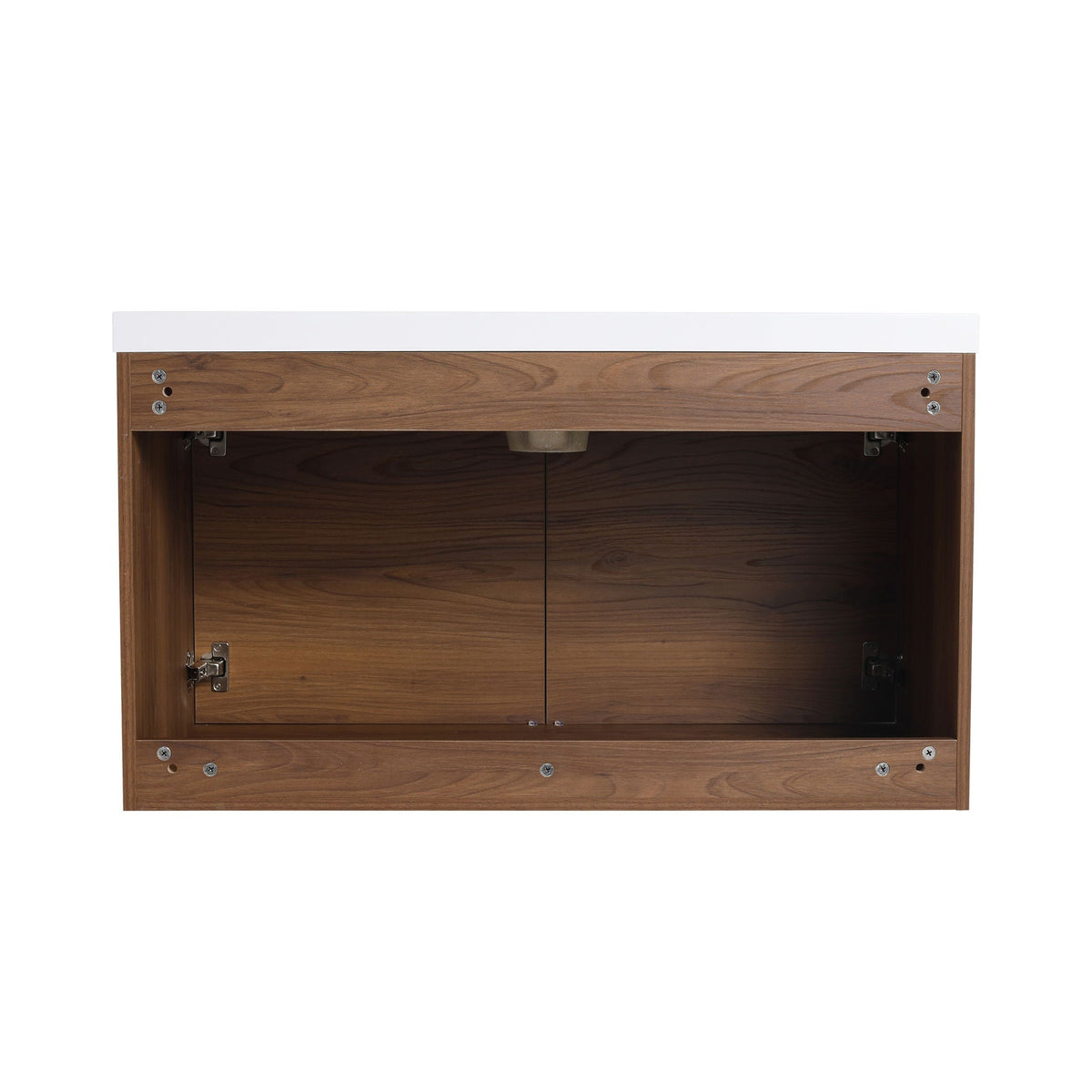 Bathroom Vanity Set with Resin Countertop Sink - Dark Brown