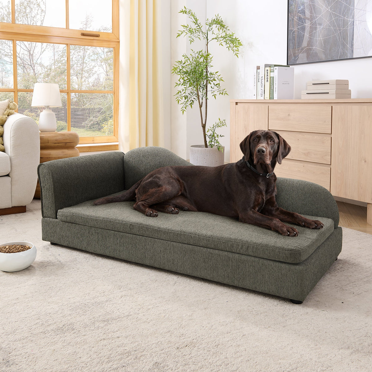 Oversized Pet Sofa for Medium/Large Dogs with Modern Design - Olive Green, Beige, Dark Blue, Dark Grey