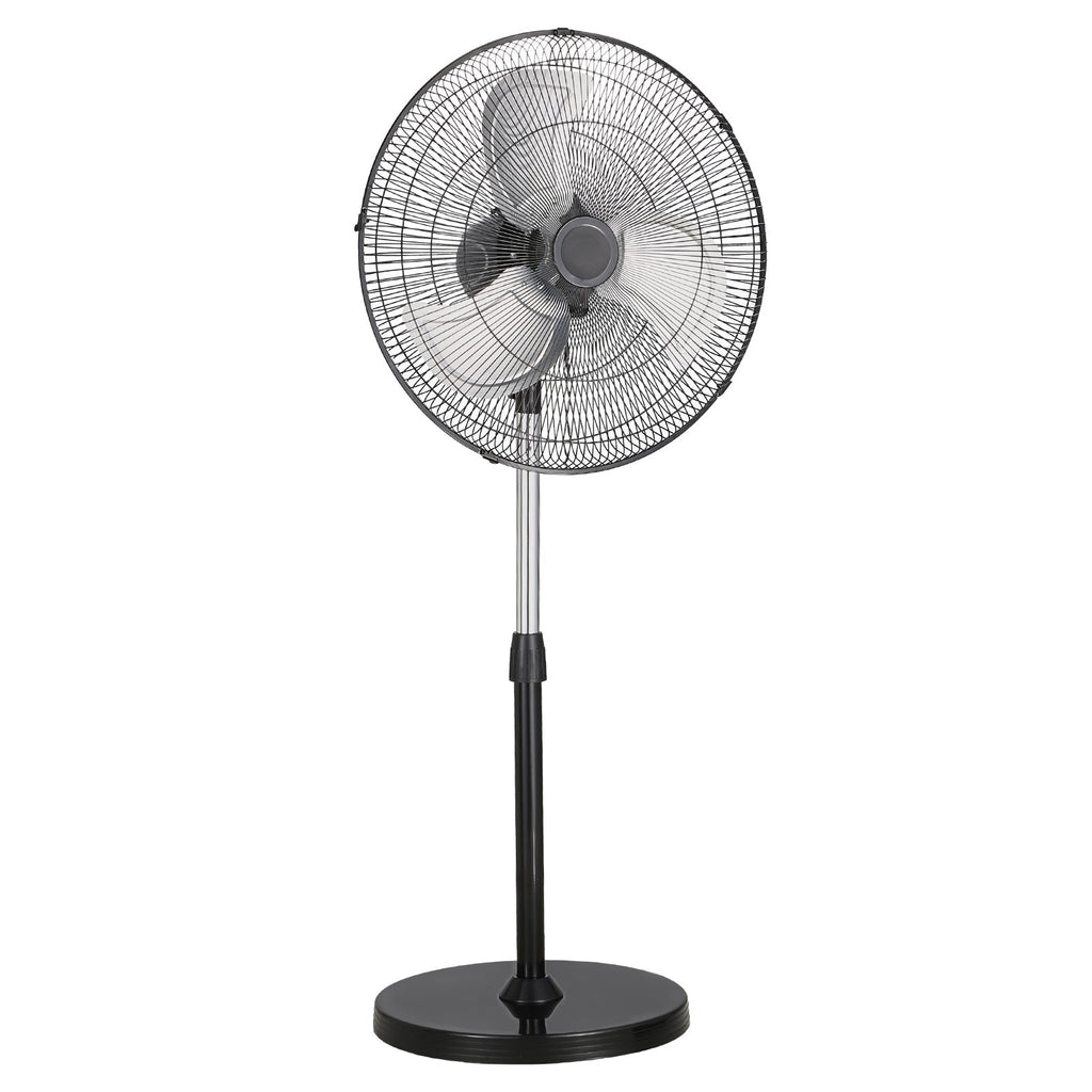 18" Industrial Pedestal Fan with Adjustable Height - Black