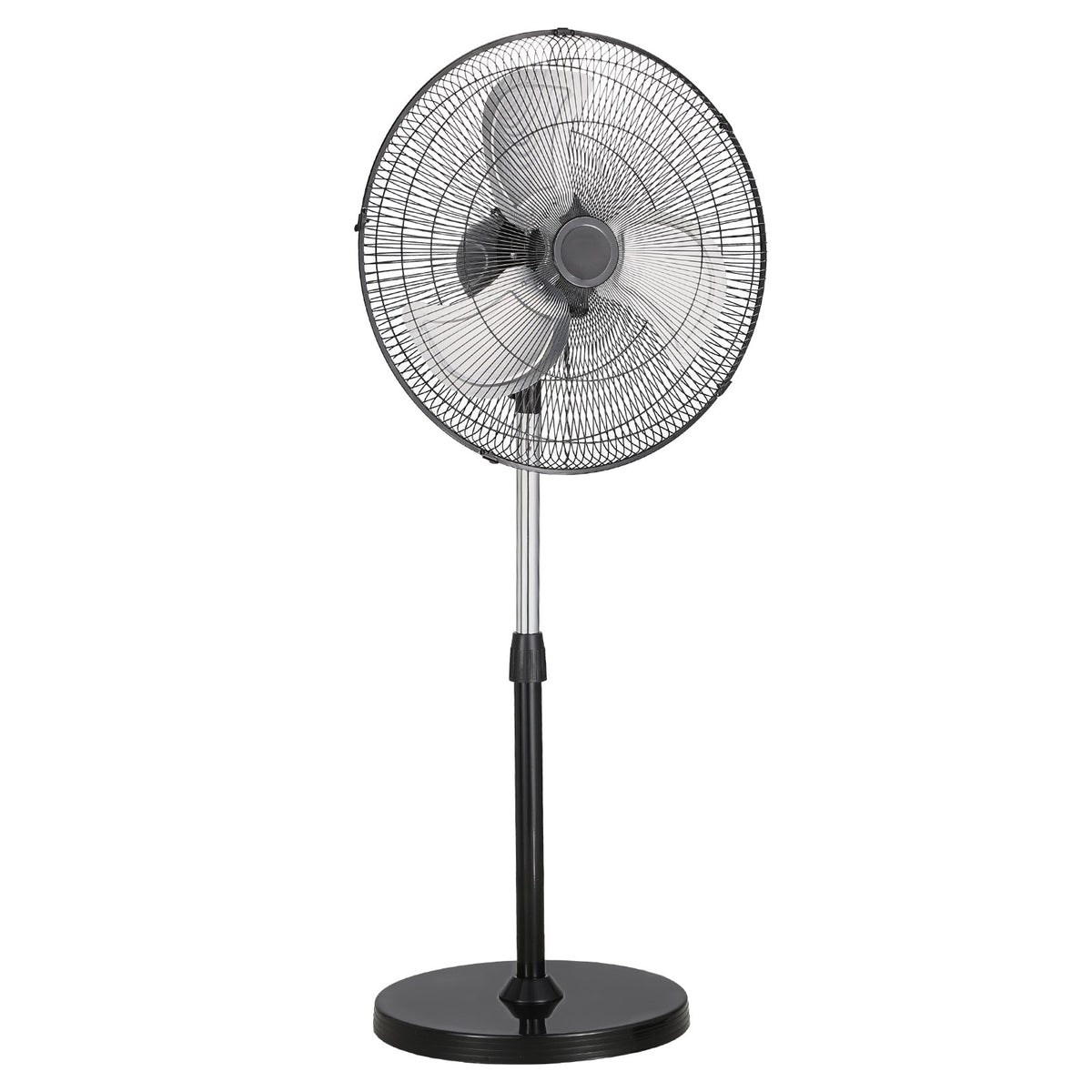 18" Industrial Pedestal Fan with Adjustable Height - Black