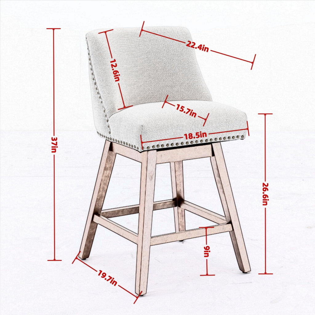 Counter Height Swivel Barstools, Set of 2