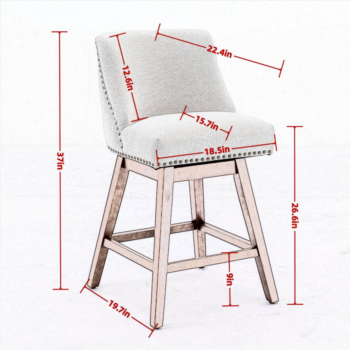 Counter Height Swivel Barstools, Set of 2