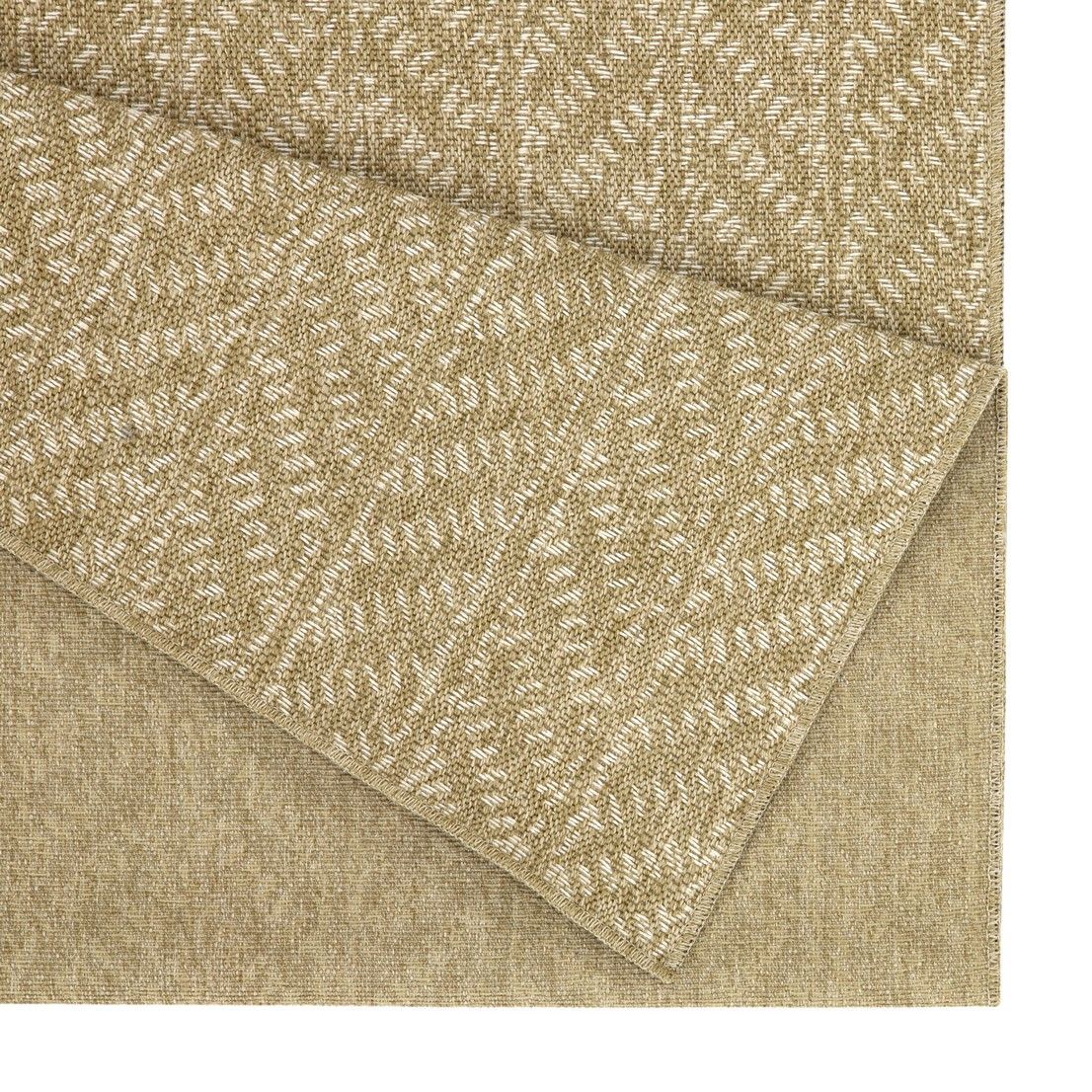 Light Brown Flatweave Area Rug with Durable Construction - Light Brown