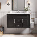 36 Inch Wall Mounted Bathroom Vanity with Ceramic Sink - Multiple Colors