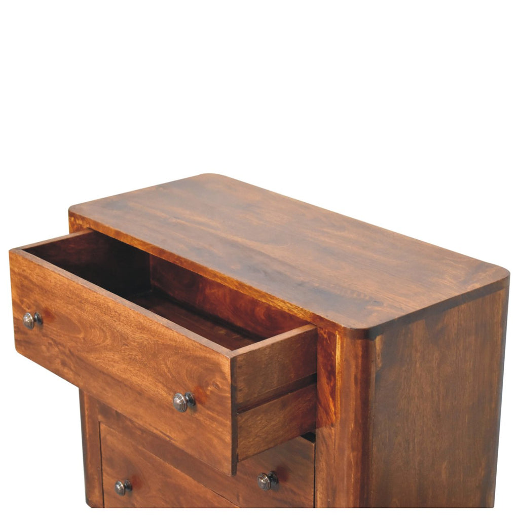Solid Wood Bera Chest with 3 Drawers - Chestnut Finish
