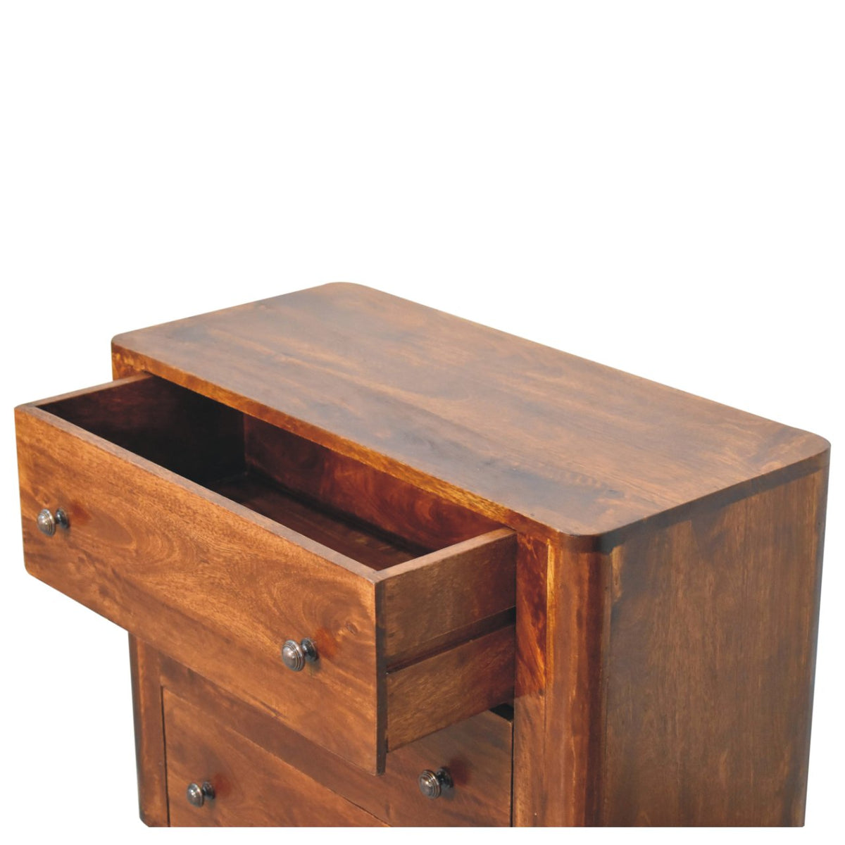 Solid Wood Bera Chest with 3 Drawers - Chestnut Finish