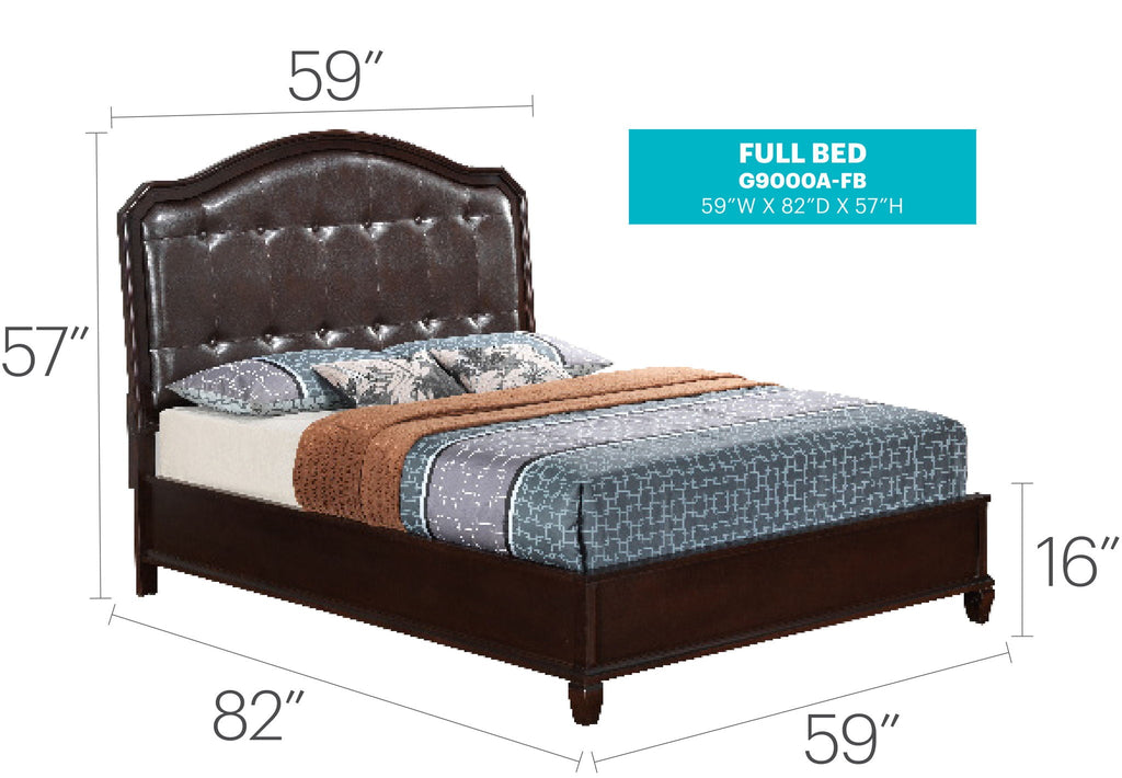 Transitional Panel Bed with Timeless Design - Dark Brown