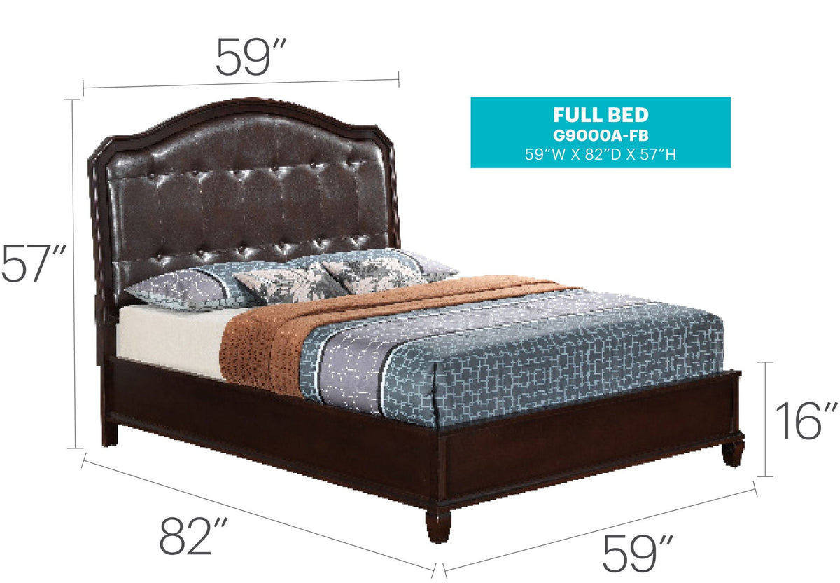 Transitional Panel Bed with Timeless Design - Dark Brown