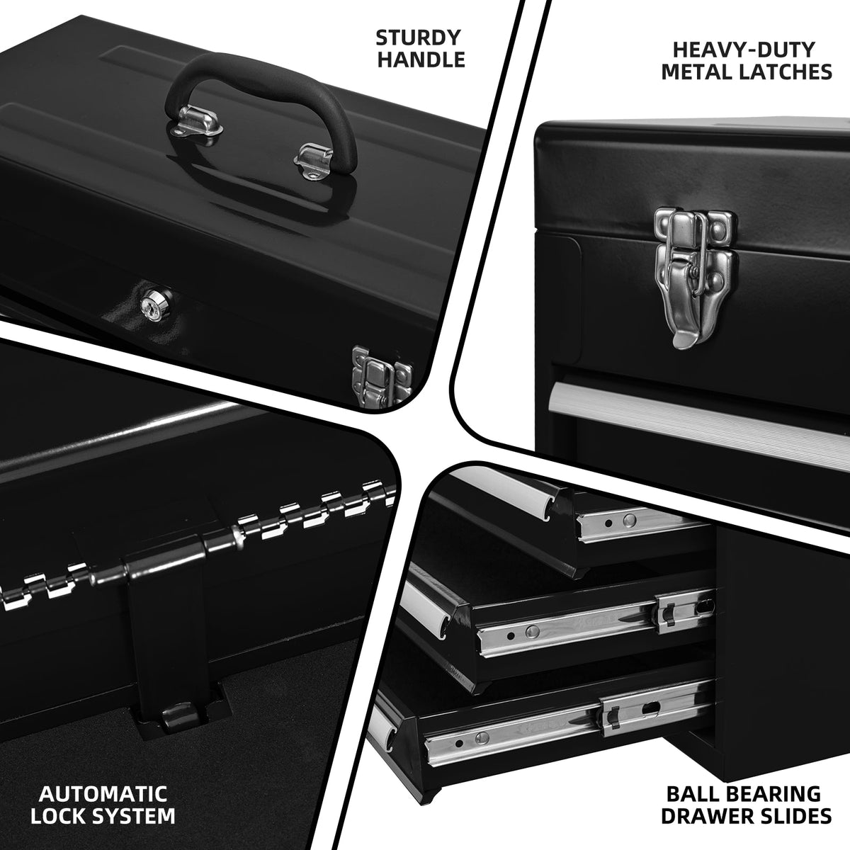 Metal Tool Box with 4 Drawers - Carbon Steel