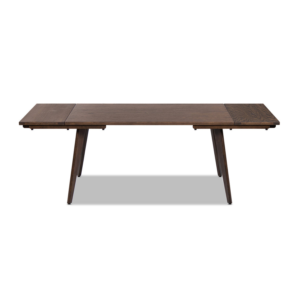 Solid Red Oak Dining Table with Extending Leaves - Capri 59-90.5"