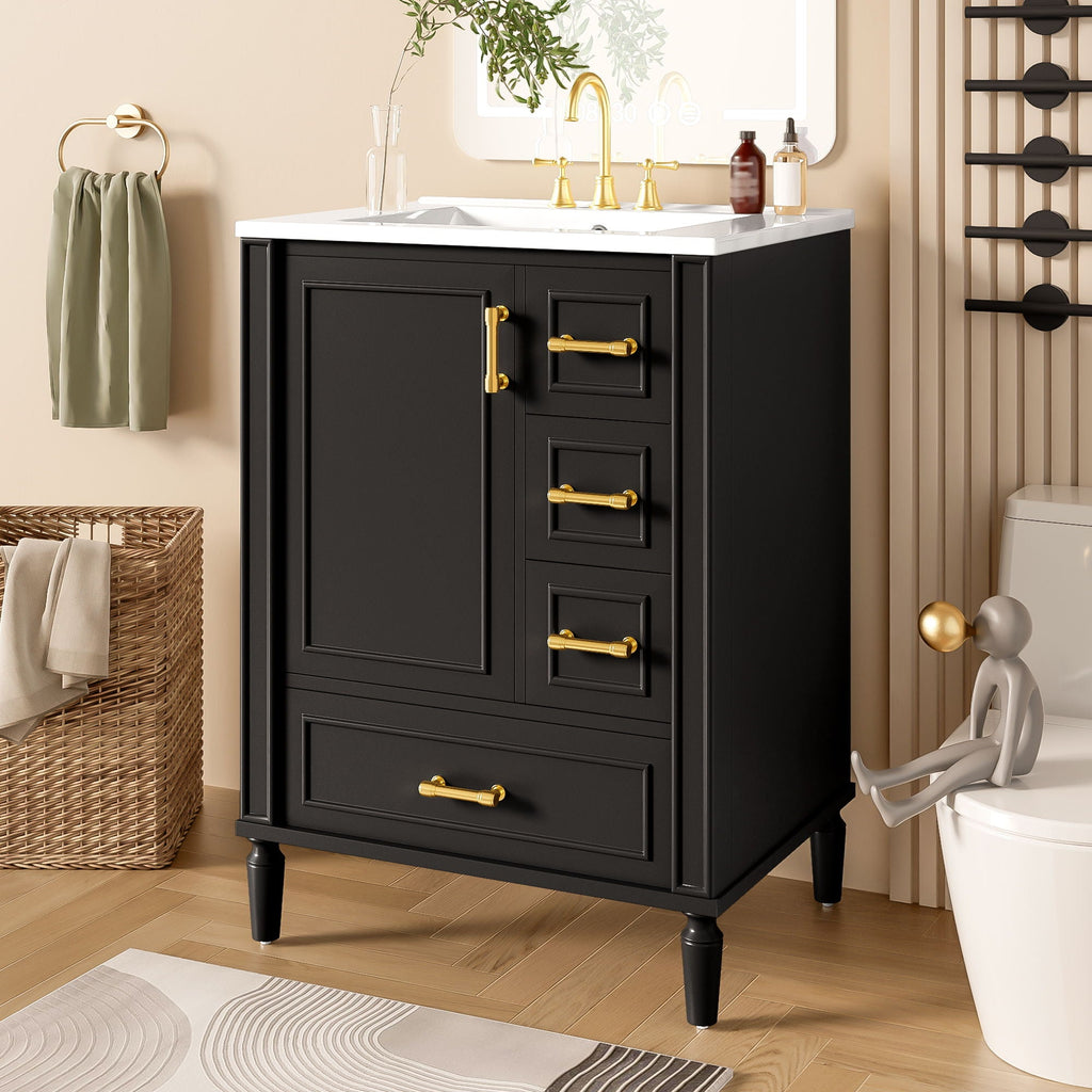 Traditional Bathroom Vanity Set with Soft Close Doors - Multiple Colors