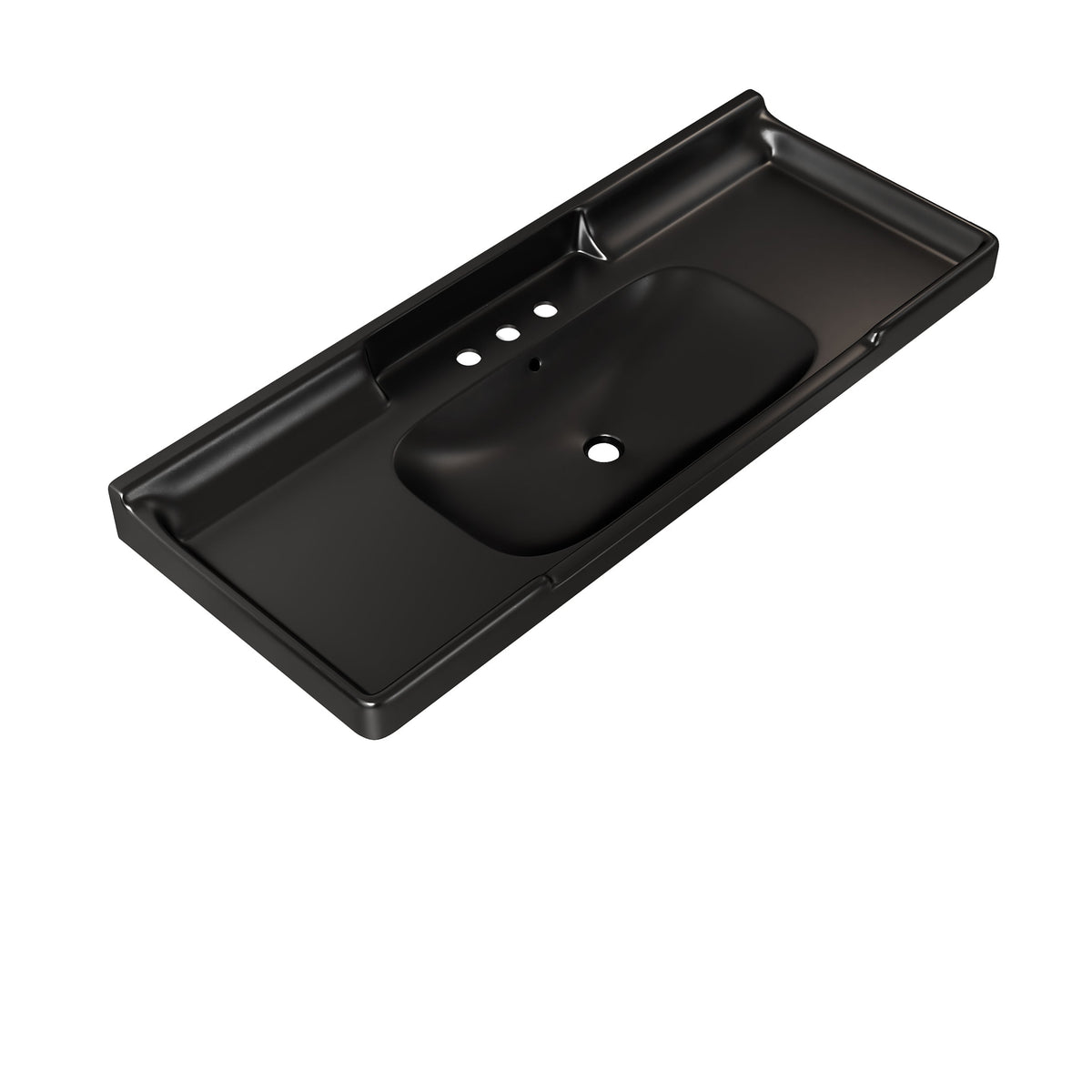 48-Inch Bathroom Ceramic Basin with 3 Pre-Drilled Holes - White or Black
