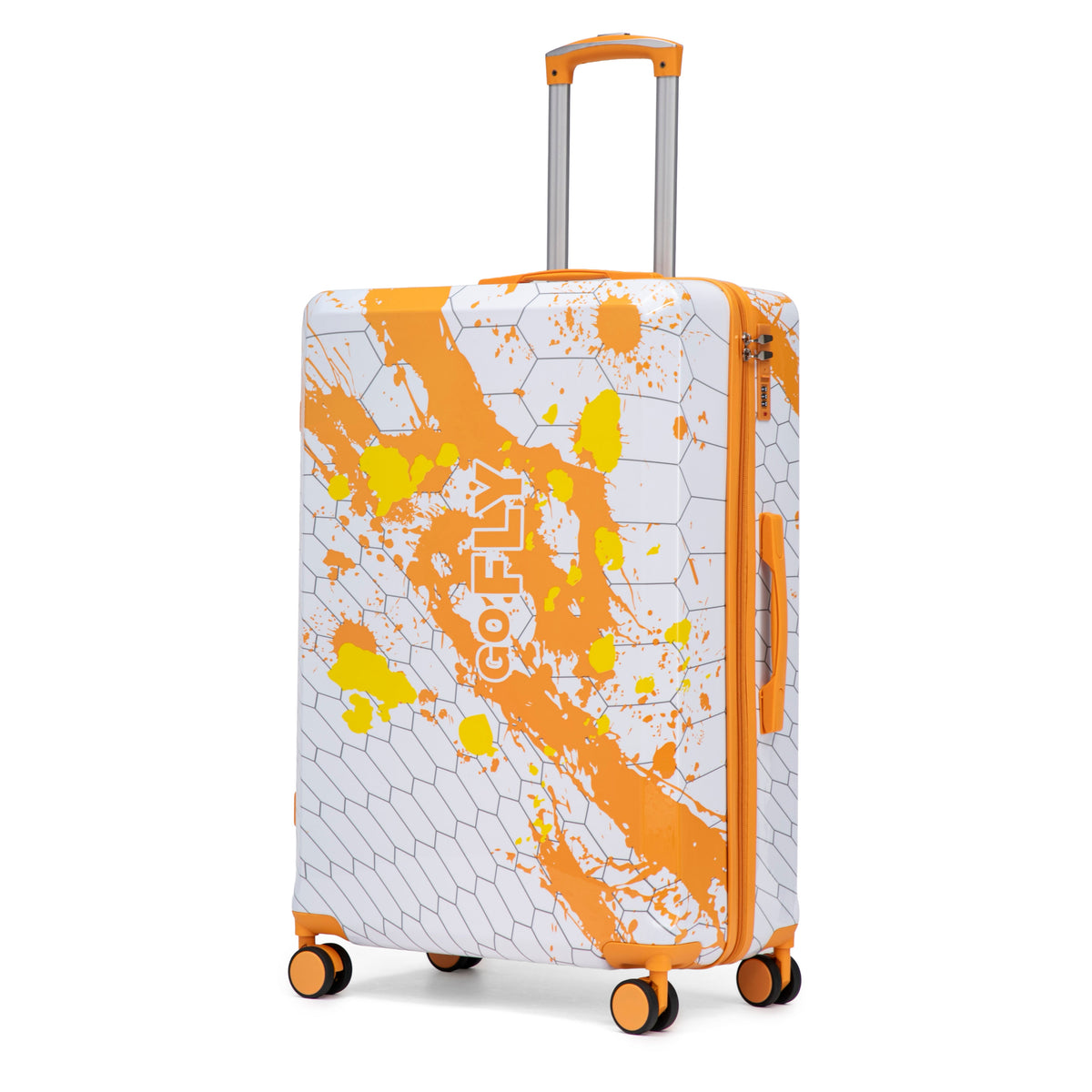 28 Inch PC Spinner Wheel Luggage with Combination Lock - Orange