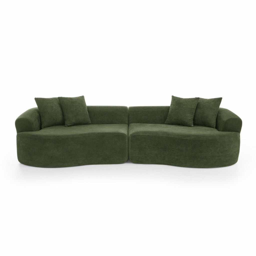 4 Seater Curved Cloud Sectional Sofa with High-Density Foam - Corduroy